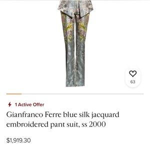Gianfranco Ferre Multicolor Silk Embroidered Pant